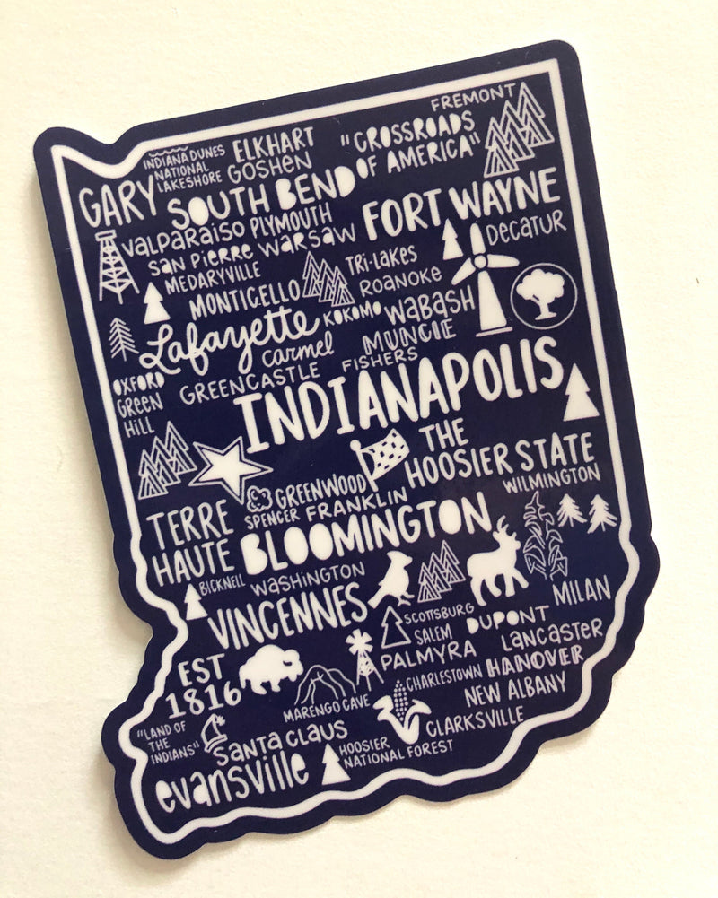Indiana Map Sticker