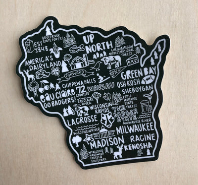 Wisconsin Map Sticker